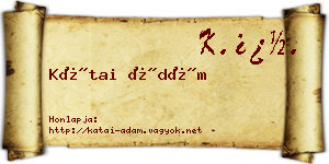 Kátai Ádám névjegykártya
