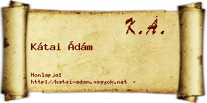 Kátai Ádám névjegykártya